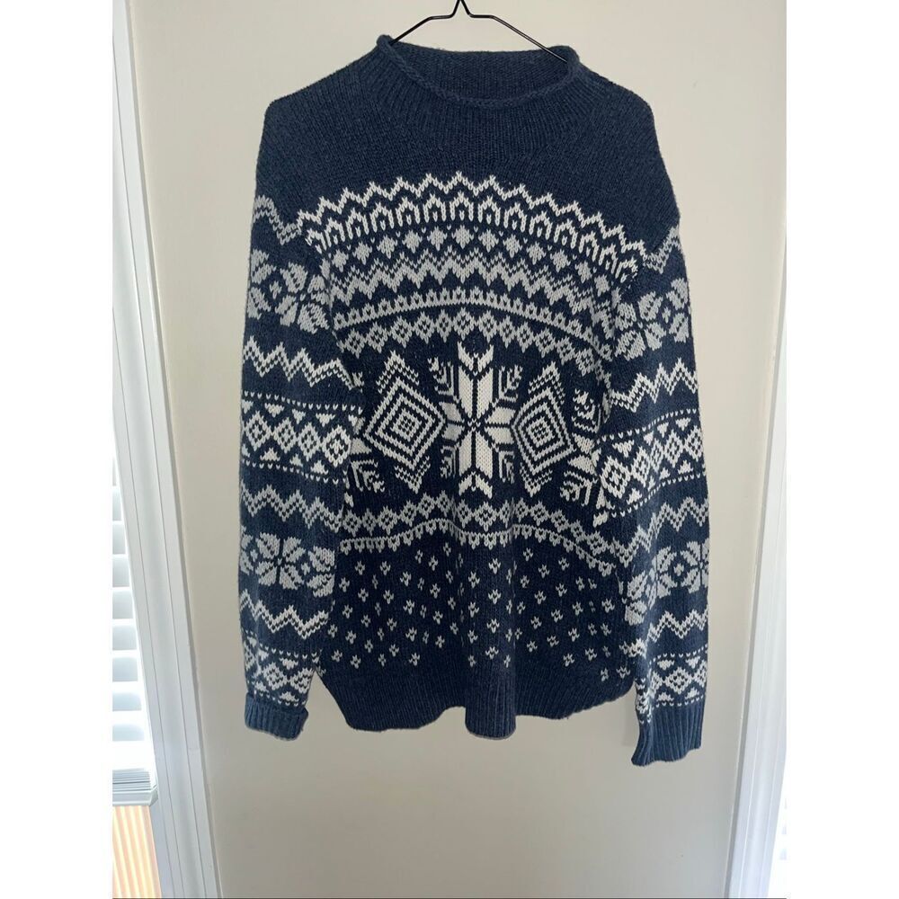 Vineyard Vines Roll Neck Wool Blend Fair Aisle Sweater Women's Large